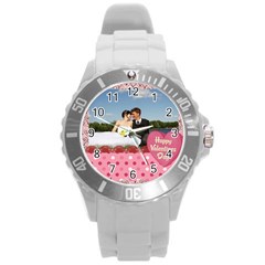 love,memory, happy, fun  - Round Plastic Sport Watch (L)