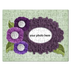 Shabby chic Purple Flowers puzzle - Jigsaw Puzzle (Rectangular)