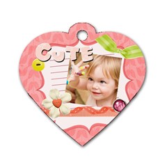 kids, love, family, happy, play, fun - Dog Tag Heart (One Side)