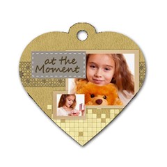 mothers love, mon, happy, family, heart,flower - Dog Tag Heart (Two Sides)