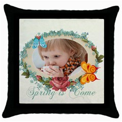 easter, spring, kids, flower - Throw Pillow Case (Black)