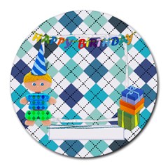 Happy Birthday For Him Round Mousepad - Collage Round Mousepad