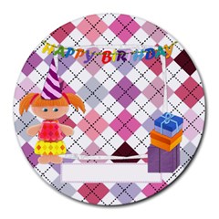 Happy Birthday For Her Round Mousepad - Collage Round Mousepad