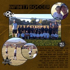 allie infinty soccer 2013 - ScrapBook Page 12  x 12 