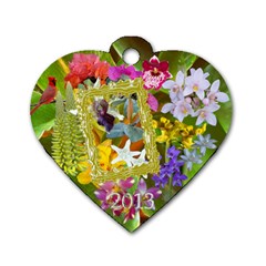Orchid flowers heart 2013 dog tag  - Dog Tag Heart (Two Sides)