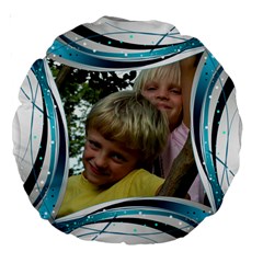 Blue and silver 18  Premium Round Cushion - Large 18  Premium Round Cushion 