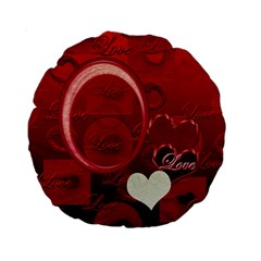 Red Love 15  Round Cushion Case - Standard 15  Premium Round Cushion 