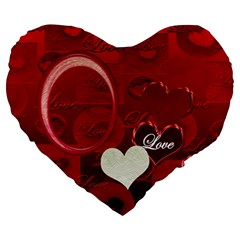 Red Love 19  Heart Cushion - Large 19  Premium Heart Shape Cushion