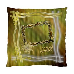 Gold Floral Love Cushion Case 1 side - Standard Cushion Case (One Side)
