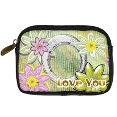 Love You floral digital camera case - Digital Camera Leather Case