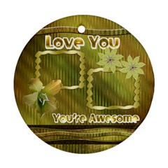 Love You Gold floral round ornament - Ornament (Round)