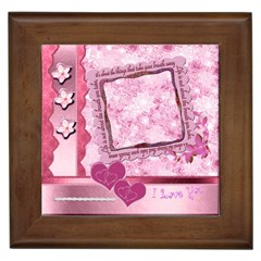 Pink love framed tile