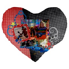 happy-vacation to the happiest place on earth- heart cushion - Large 19  Premium Heart Shape Cushion