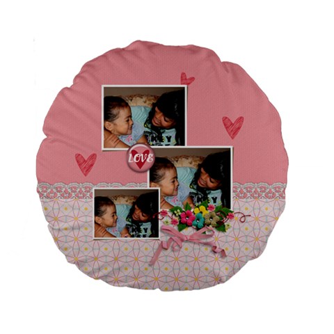 15  Premium Round Cushion : Friends Forever By Jennyl Back