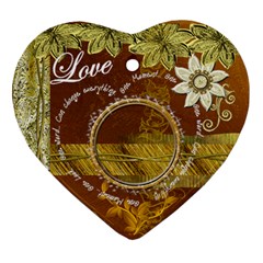 One Moment...Gold Heart Christmas Ornament - Ornament (Heart)