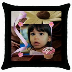 chocolate frosting pillow - Throw Pillow Case (Black)