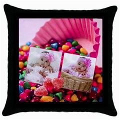 candy hearts pillow - Throw Pillow Case (Black)