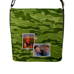 Camouflage Messenger Bag (LG) - Flap Closure Messenger Bag (L)