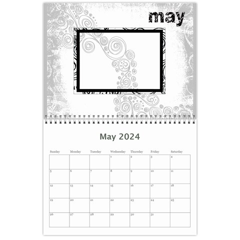 2024 Faded Glory Monochrome Calendar By Catvinnat May 2024