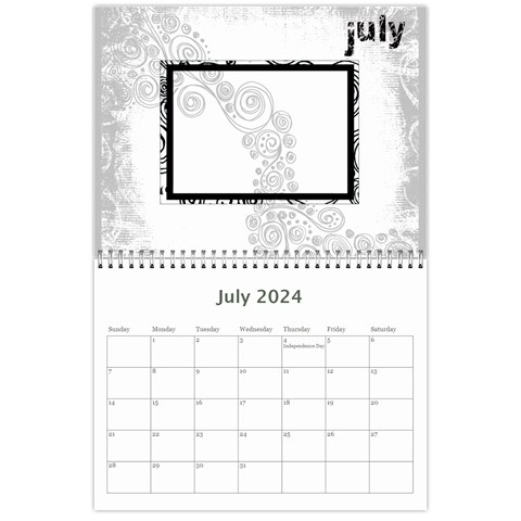 2024 Faded Glory Monochrome Calendar By Catvinnat Jul 2024