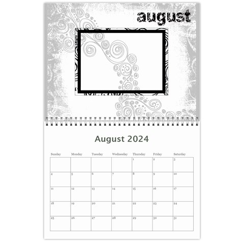 2024 Faded Glory Monochrome Calendar By Catvinnat Aug 2024