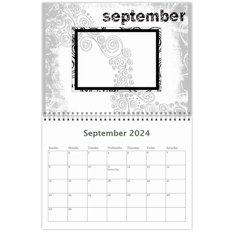 2024 Faded Glory Monochrome Calendar By Catvinnat Sep 2024