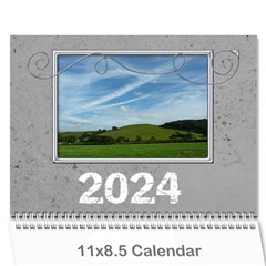 2024 Simple Silver Calendar - Wall Calendar 11  x 8.5  (12-Months)
