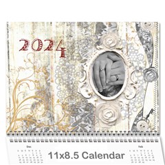 2024 Weathered Floral Calendar - Wall Calendar 11  x 8.5  (12-Months)