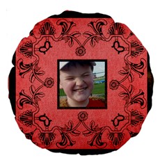 Art Nouveau Red Round Cushion - Large 18  Premium Round Cushion 