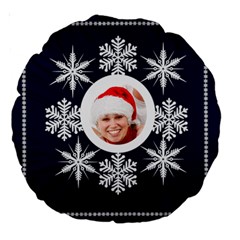 Snowflake II Round Cushion - Large 18  Premium Round Cushion 