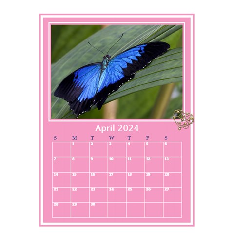 Princess Pink Desktop Calendar By Deborah Apr 2024
