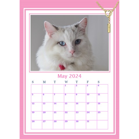 Princess Pink Desktop Calendar By Deborah May 2024