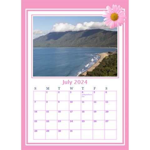 Princess Pink Desktop Calendar By Deborah Jul 2024