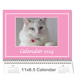 Pink Princess Wall Calendar 11x8.5 - Wall Calendar 11  x 8.5  (12-Months)