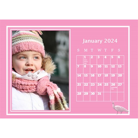 Pink Princess Desktop Calendar (8 5x6) By Deborah Jan 2024