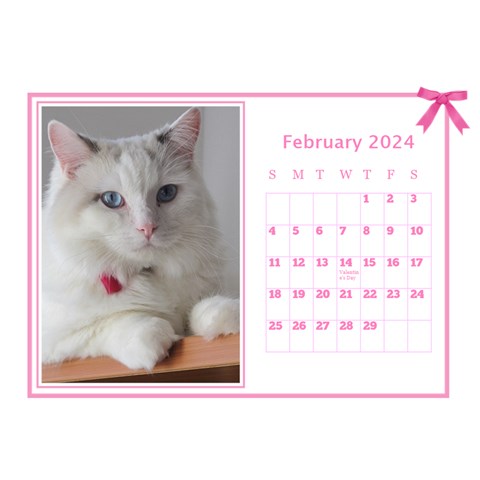 Pink Princess Desktop Calendar (8 5x6) By Deborah Feb 2024