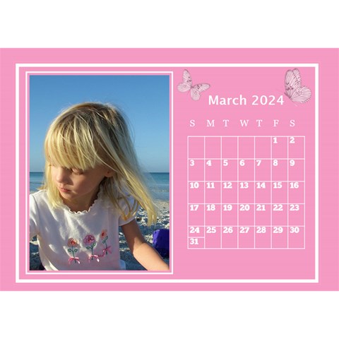 Pink Princess Desktop Calendar (8 5x6) By Deborah Mar 2024