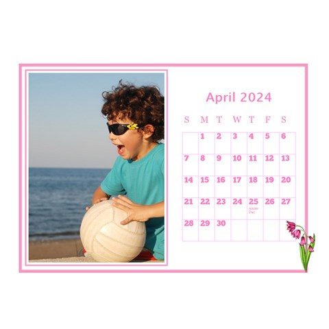 Pink Princess Desktop Calendar (8 5x6) By Deborah Apr 2024