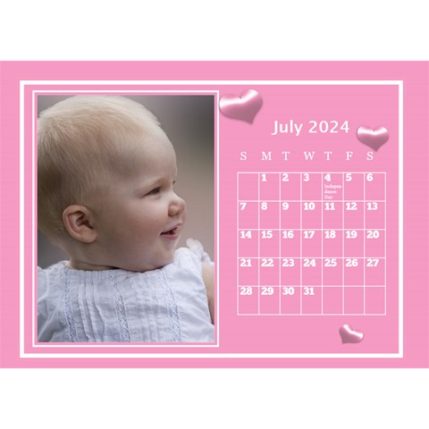 Pink Princess Desktop Calendar (8 5x6) By Deborah Jul 2024