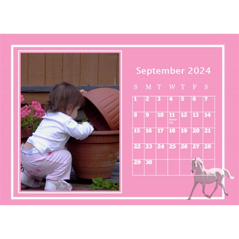 Pink Princess Desktop Calendar (8 5x6) By Deborah Sep 2024