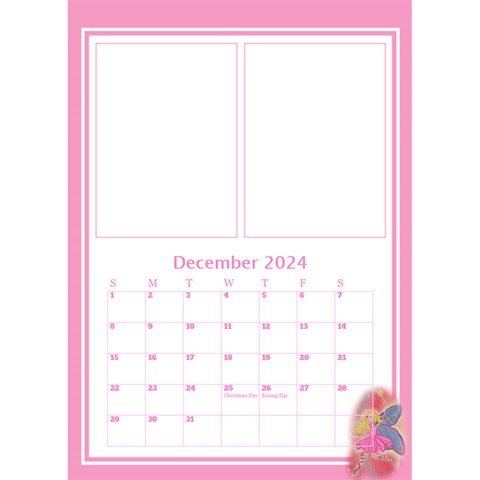 Pink Princess Desktop Calendar By Deborah Dec 2024