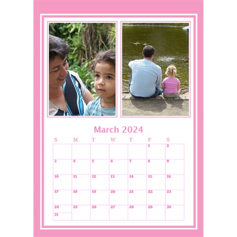 Pink Princess Desktop Calendar By Deborah Mar 2024