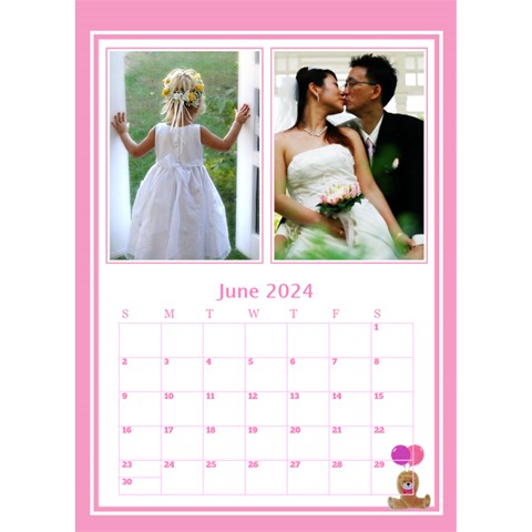 Pink Princess Desktop Calendar By Deborah Jun 2024