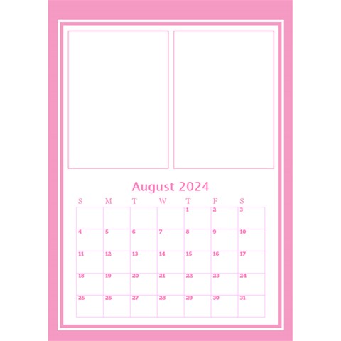 Pink Princess Desktop Calendar By Deborah Aug 2024