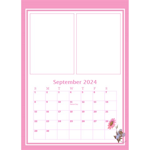 Pink Princess Desktop Calendar By Deborah Sep 2024