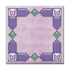 Lace and butterfly tile - Tile Coaster