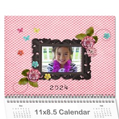 Wall Calendar 11 x 8.5  - pink Sweet Life - Wall Calendar 11  x 8.5  (12-Months)