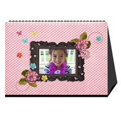 Desktop Calendar 8.5  x 6  - pink Sweet Life