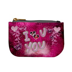 Hot Pink heart floral 2nd coin purse - Mini Coin Purse