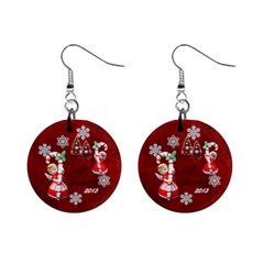 Angels Christmas  button earrings - Mini Button Earrings